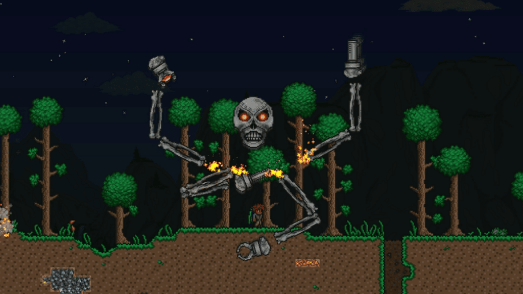 player fighting skeletron prime