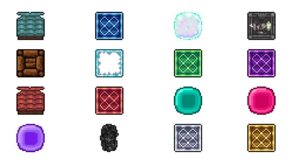 Different Purchased Blocks in Terraria