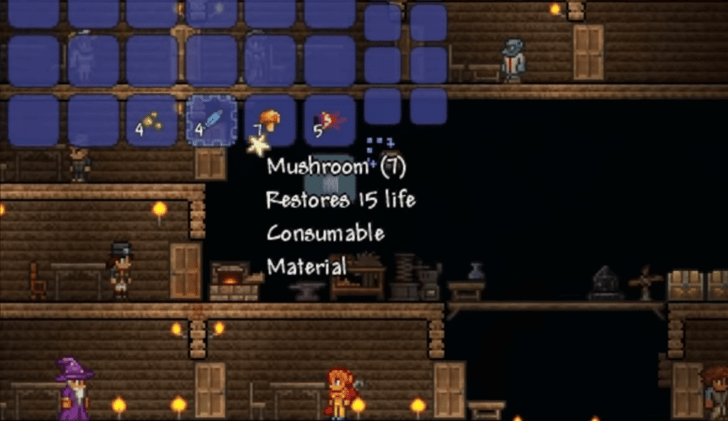 The player setting the Mushroom as a favorite item