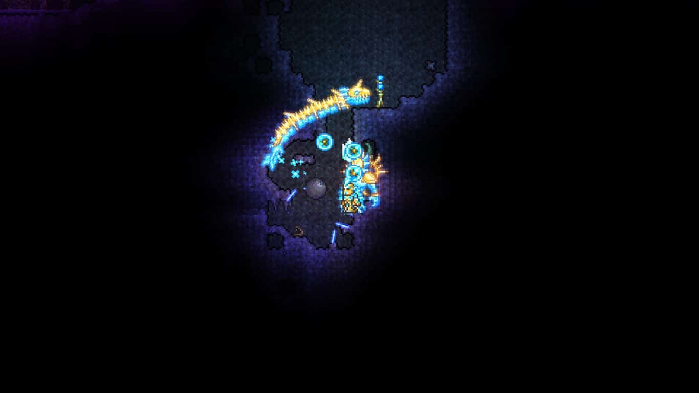The player interacting with the Shadow Orb on the Underground Corruption.