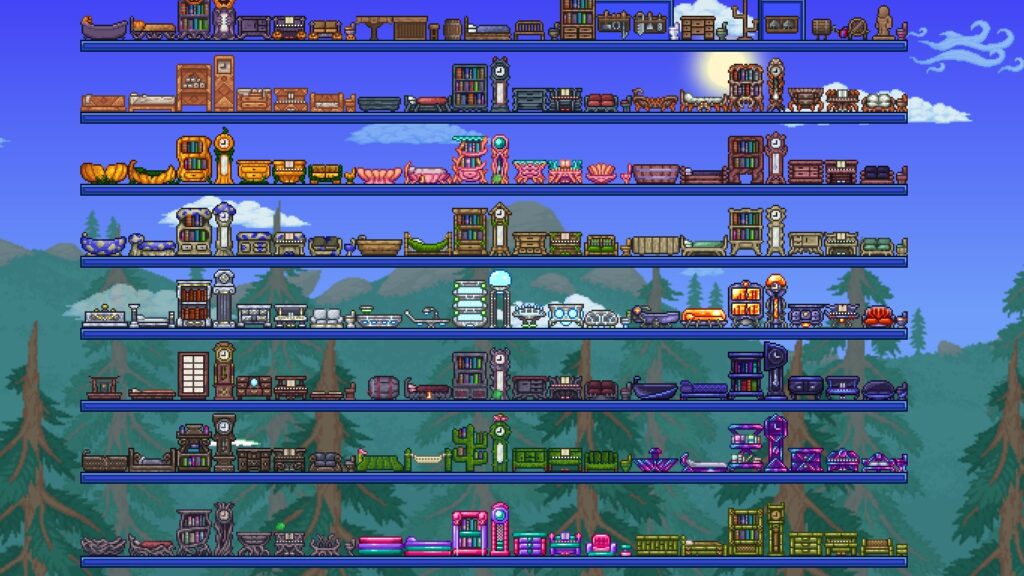 All craftable items using Sawmill in Terraria.
