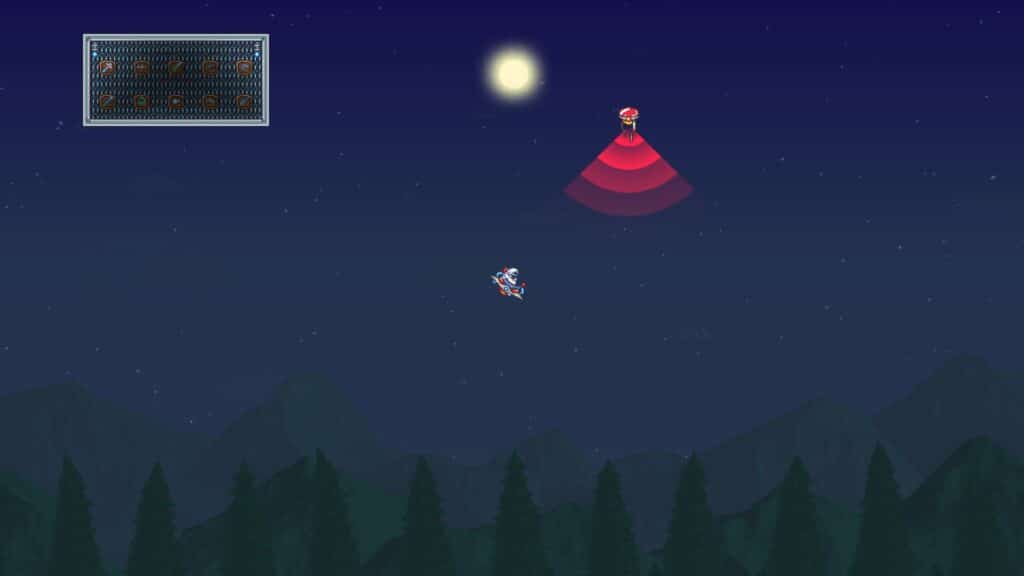 The player encountering a Martian Probe in Terraria (that summons the Martian Madness Event.