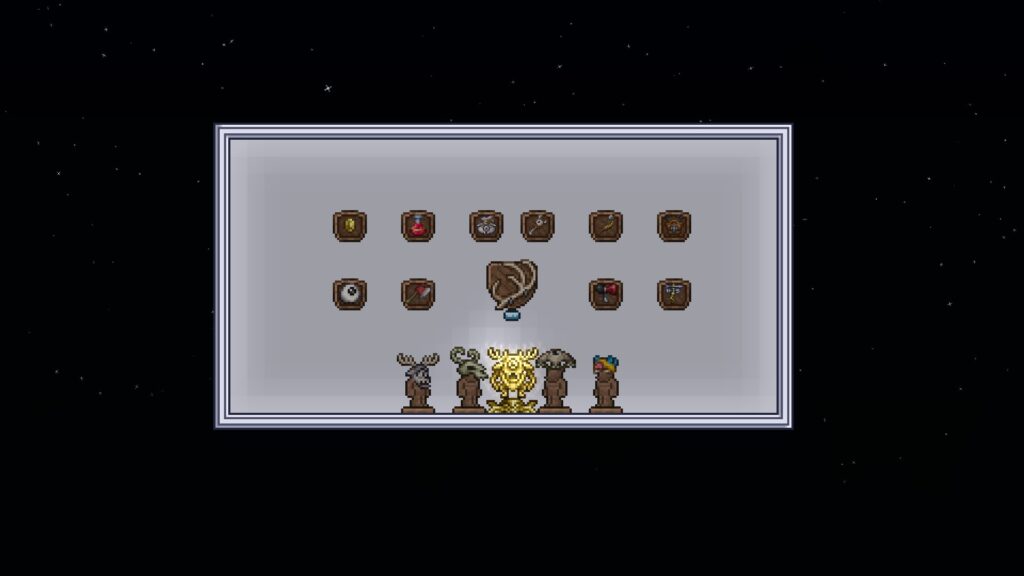 Loots from defeating Deerclops in Terraria.