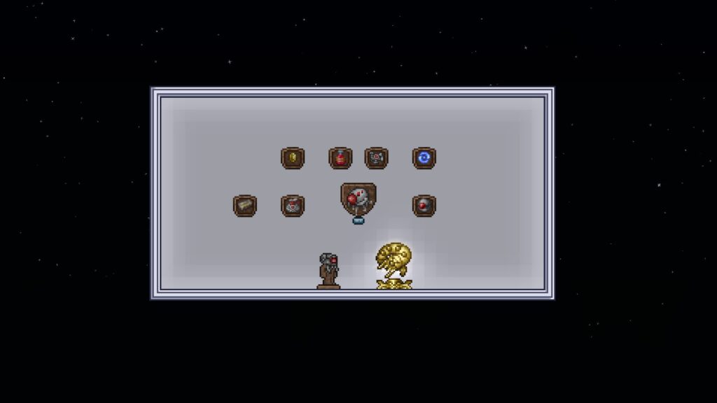 Loots from defeating The Destroyer in Terraria.