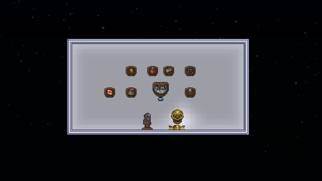 Loots from defeating Skeletron Prime in Terraria.